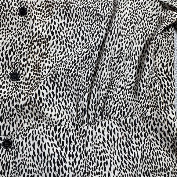 MNG Mango Leopard Print Button Front Midi Dress Women's Size 8 - Picture 2 of 7